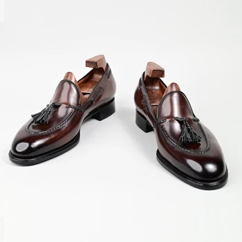 Veršiuko odos vyriški laisvalaikio bateliai prabangos prekės rankų darbo Lefu batai socialinės biuro verslo vestuvių vyriški batai 38-48