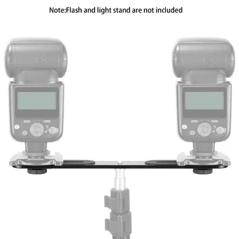 Neewer 11 cm/27.5 cm Dual Flash Laikiklis Trikojo tvirtinimas 1/4 colių Varžtas Kamera Studija Vaizdo Šviesos Stendas Išorės Speedlite