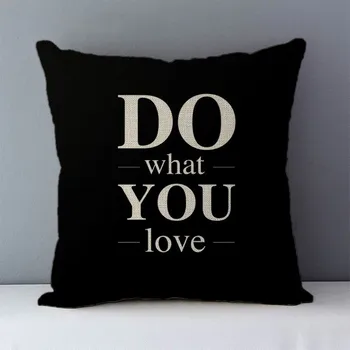 Kokybės namų dekoro pagalvę padengti 45x45cm medvilnės skalbiniai, sofos pagalvėlė padengti, DARYTI tai, kas jums patinka spausdinti kūrybos frazė QX-D5