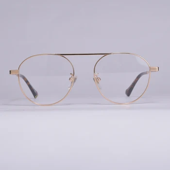 Italų Prekės ženklo Pilotas formos akiniai metalo optinis moterys vyrai akinius rėmo GG0744O Recepto Akiniai rėmeliai, skirti moterims, vyrams