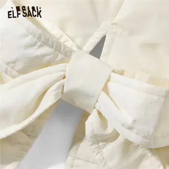 ELFSACK Kietas Grynas Negabaritinių Užtrauktukas 90% Baltųjų Ančių Pūkų Paltai Moterims,2020 M. Žiemos Grynas Lankai Pusėje korėjos Ponios Kasdien Šiltas Outwear