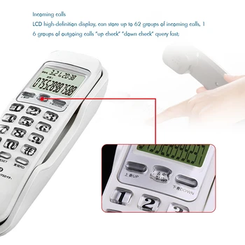 Trimline Corded Telefonas su Skambintojo ID, Perrinkimas, LCD Ekranas Stalas Sienos Kabo Telefono Ryšio Didelis Apačioje Home Hotel Biuras