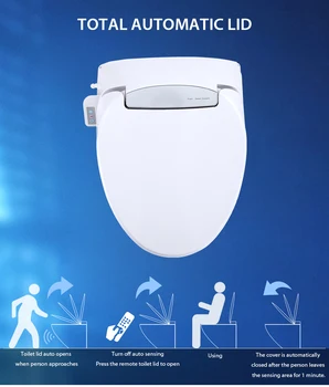 EcoFresh WC Smart tualeto sėdynės, automobilių sėdynės padengti flip cover atidarymo Elektroninis Bidė protingas šildomos tualeto dangtis