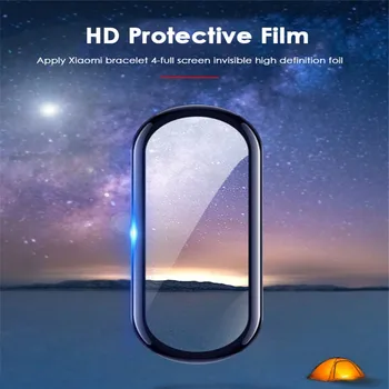 100pc Apsauginės Plėvelės Xiaomi Mi Juosta 4 3D Išlenkti Pilnas draudimas Screen Protector, Minkštas Hidrogelio Filmas Apie Xiomi Band4 M4 Ne Stiklo