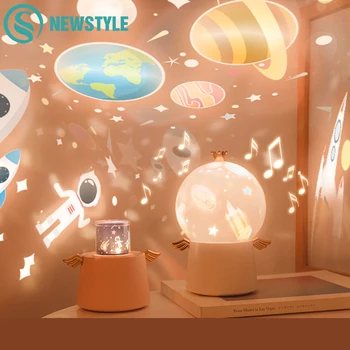 Kampas Žvaigždėtas Dangaus Projektorius Naktį, Šviesos, Muzikos Langelį, LED Lempos Mokamas Pasukti Visatos Vandenyne Spalvinga Mirksi Star Vaikai Kūdikių Dovanų