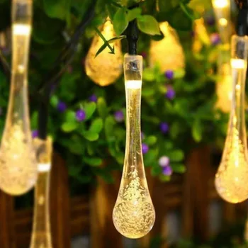 Kalėdų Medžio lietaus lašas vandens lašelius LED Saulės Žibintas String Šviesos, Naujumo Lauko Sodo Dekoro Šviesos Kiemo Žibintų 7M 30 Led